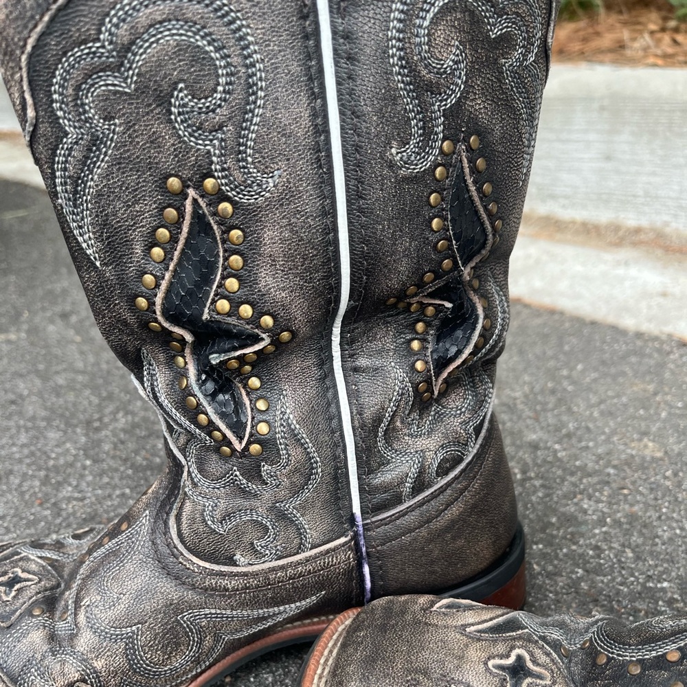 Laredo Brown and Baby Blue Western Boots